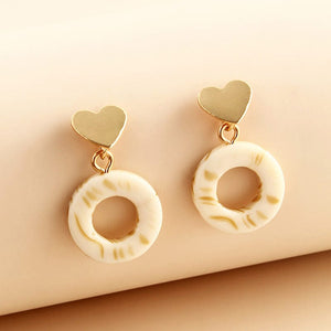 Retro Autumn 2021 New Trendy Earrings Heart-shaped Resin Earrings